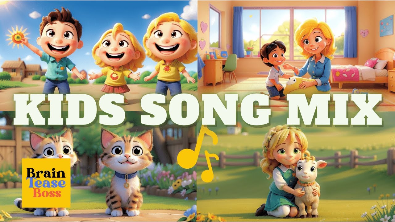 15-Minute Nursery Rhyme Mix for Kids | Mary Had a Little Lamb & Many More | BrainTeaseBoss
