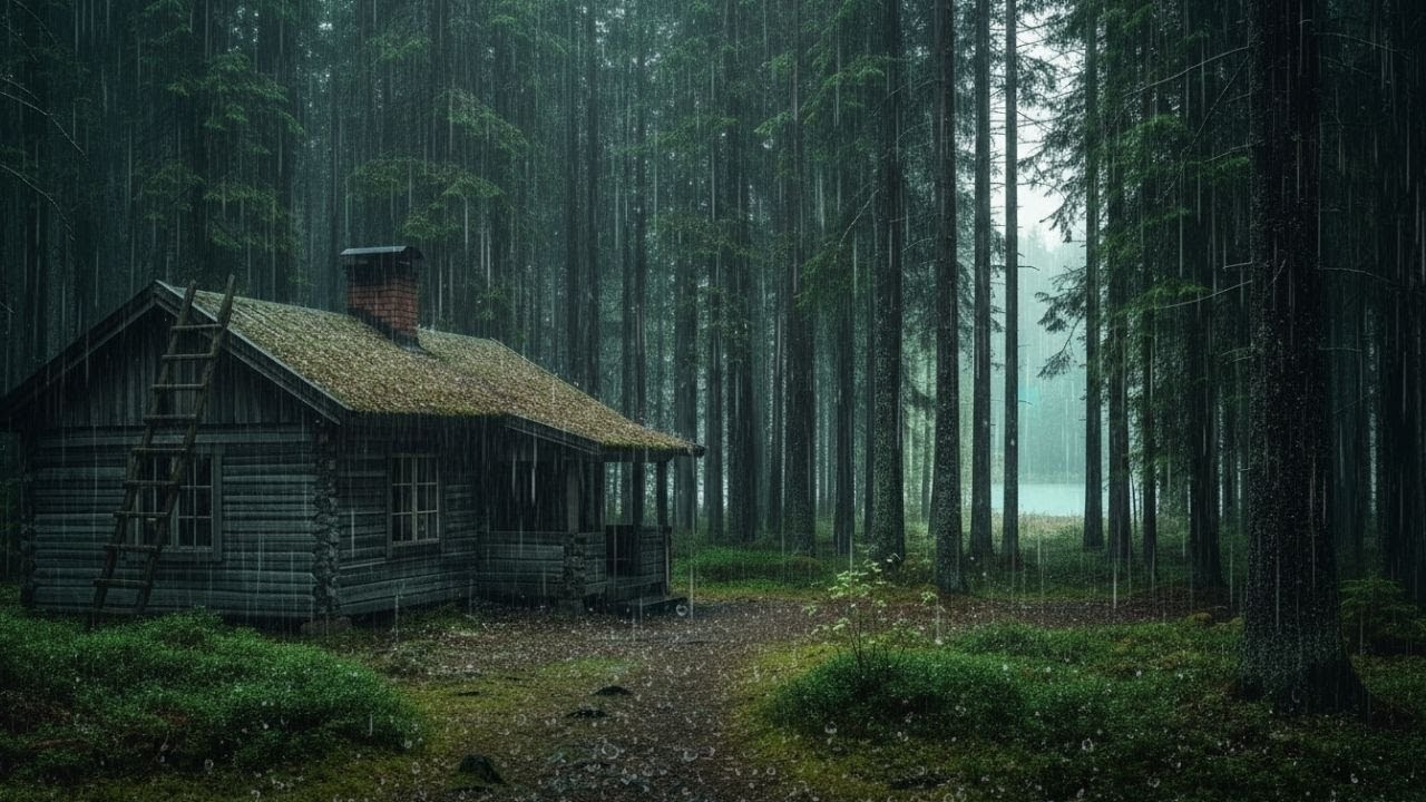 Heavy Rain in the Forest with Thunder | 3 Hour White Noise for Sleep and Focus