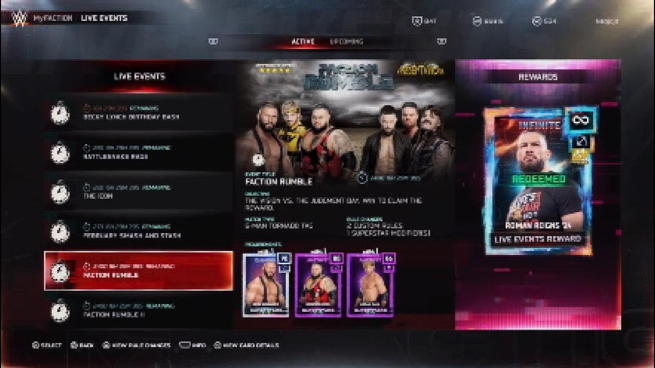 WWE 2K25 Faction Rumble MyFACTION Live Event
