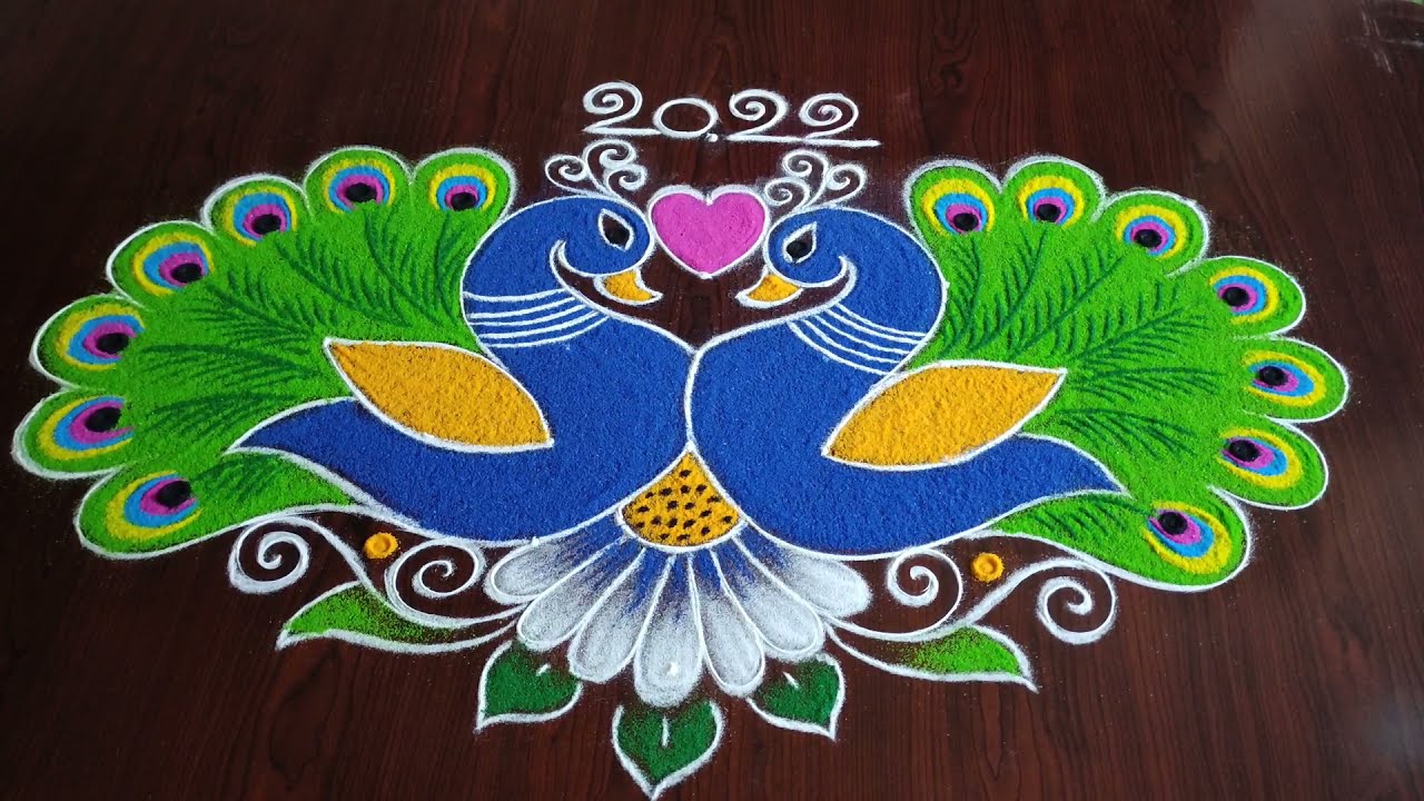 2022 New Year special Rangoli only (7*1) dots // New year kolams //