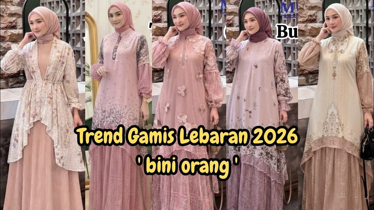 Trend Gamis Lebaran Terbaru 2026, Model Gamis Terbaru 2026 Simple Elegan , gamis Bini Orang