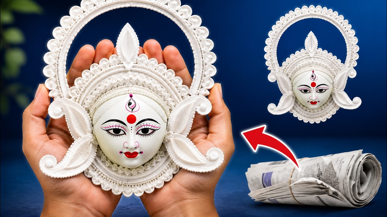 Durga Puja craft ideas | Diy maa durga wall hanging | Navratri decoration | Maa durga wall decor