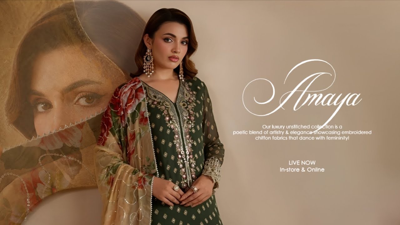 Nureh Amaya Luxury Chiffon Unstitched Collection 2026 | Nureh Luxury Formal Collection 2026