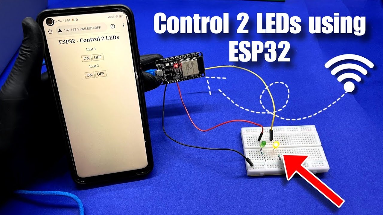 🔌 Control 2 LEDs using ESP32 Web Server via WiFi! 🌐💡 (Live Demo)