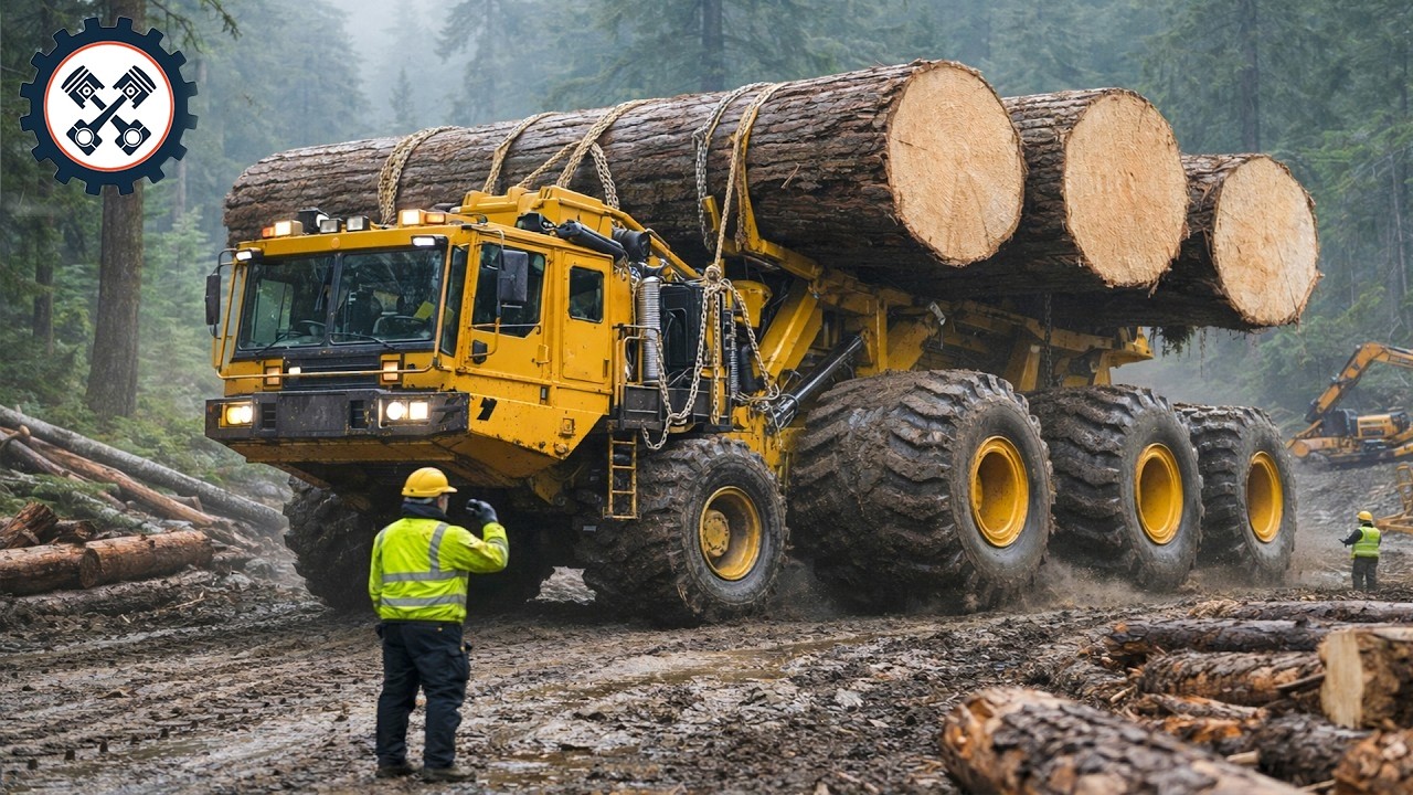 30 Extreme Dangerous Big Logging Wood Truck Driving Skill | Fastest Chainsaw Heavy Machinery Machine