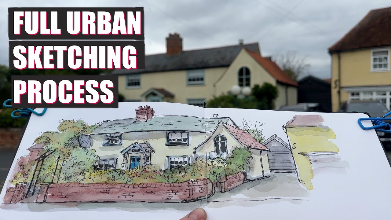 Full Real-Time Urban Sketching Process | Slow and Unedited