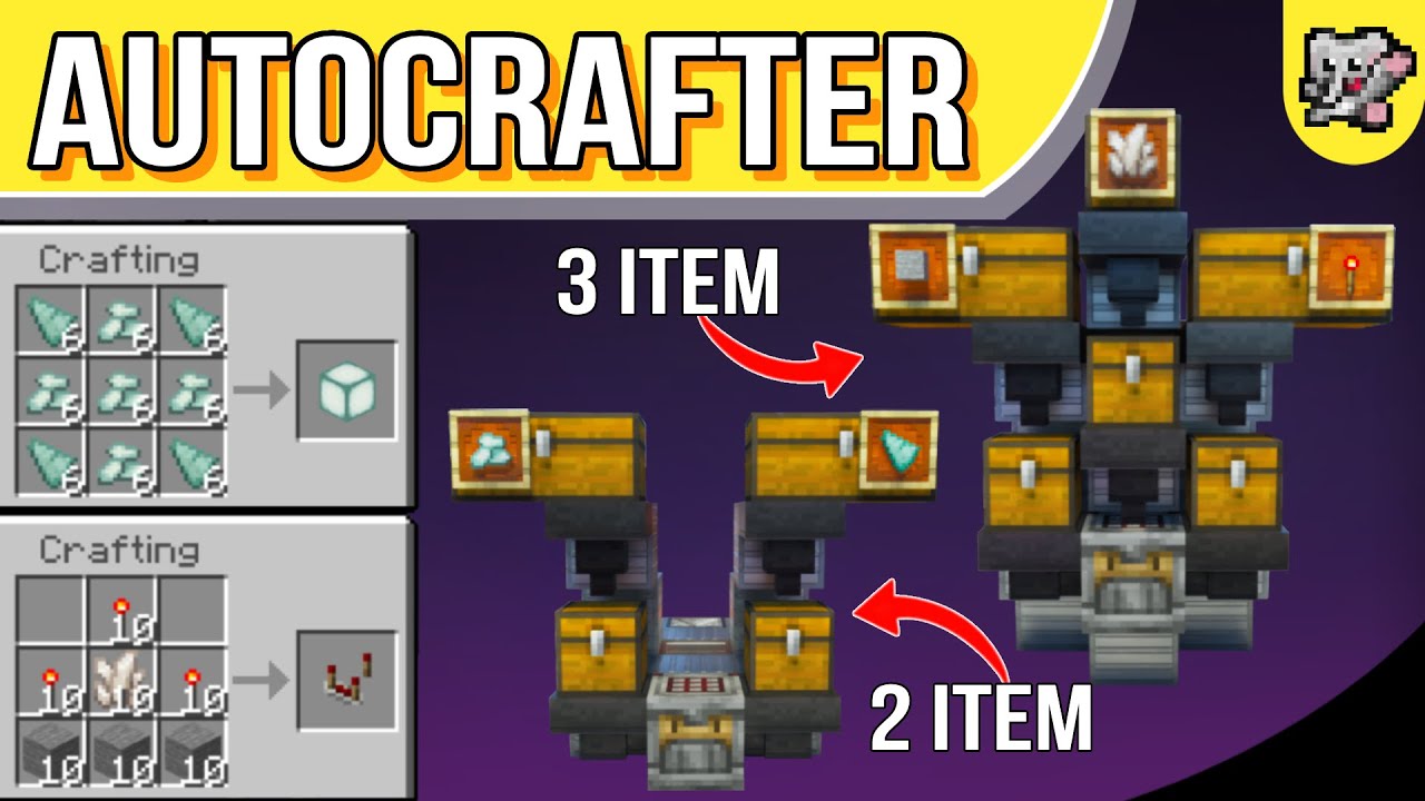 Универсальный крафтер на 2 или 3 предмета | Minecraft Redstone Tutorial | BEDROCK JAVA MCPE XBOX PS