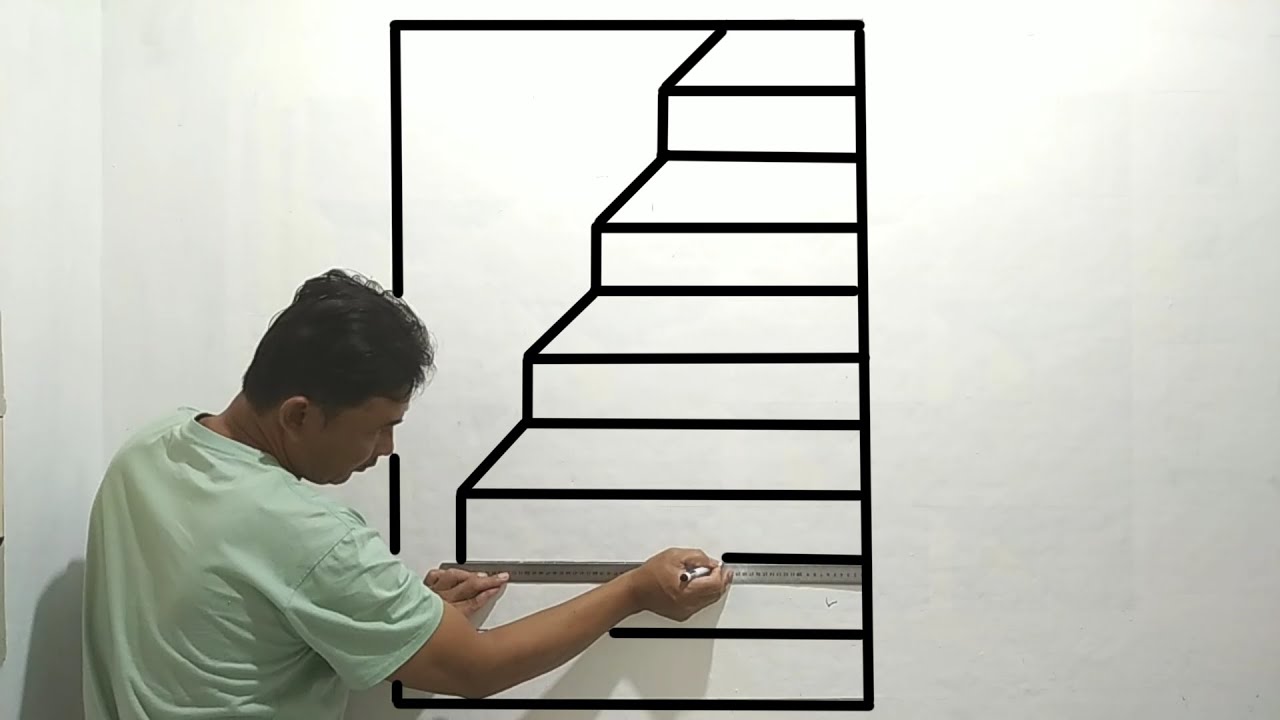 3D wall painting stairs | Optical illusion stairs | Wall painting techniques | Very good art 3d
