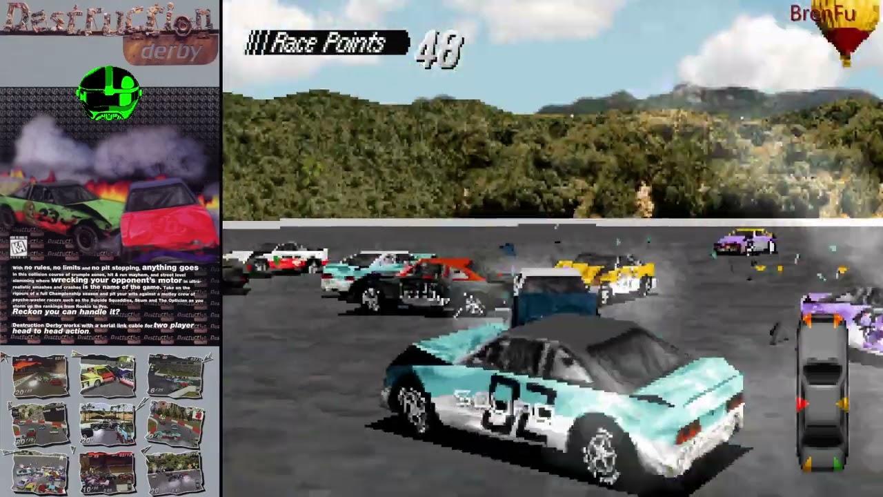 Destruction Derby (PC MS-DOS) Derby practice 99 points