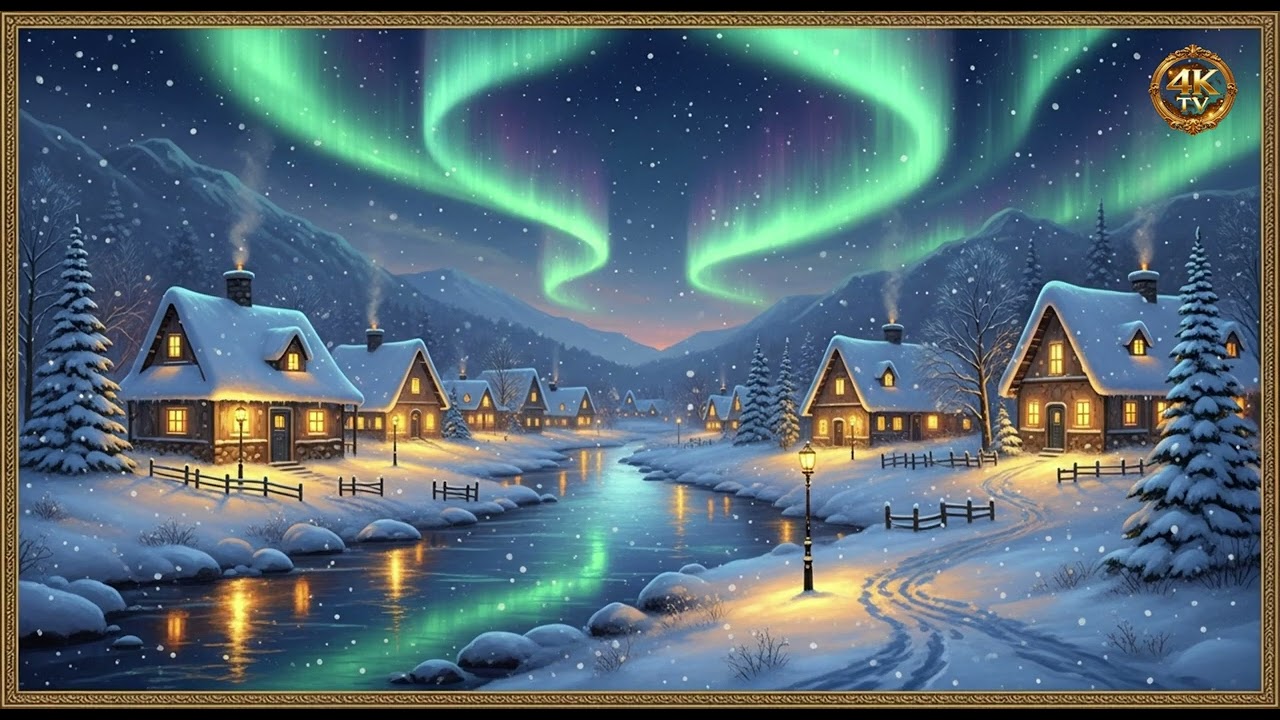 Frame TV 4K Christmas House  | Warm Holiday Home Décor 4k TV/Frame 4K TV