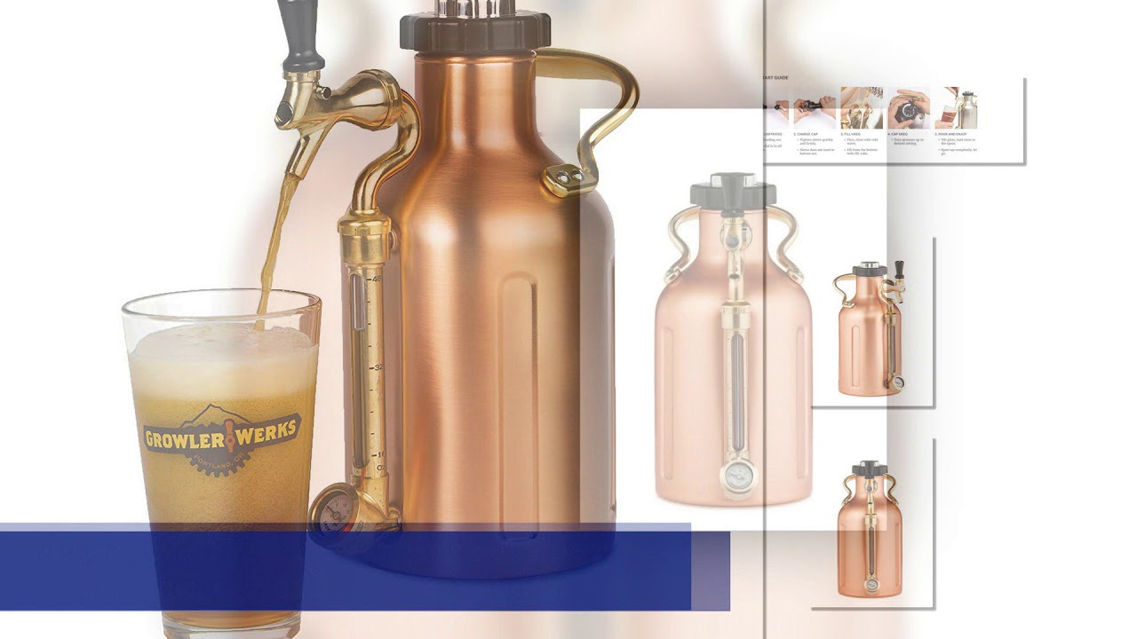 uKeg 64 Pressurized Growler for Craft Beer - Copper
