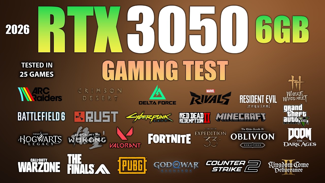 RTX 3050 6GB  : Test in 25 Games - RTX 3050 6GB Gaming