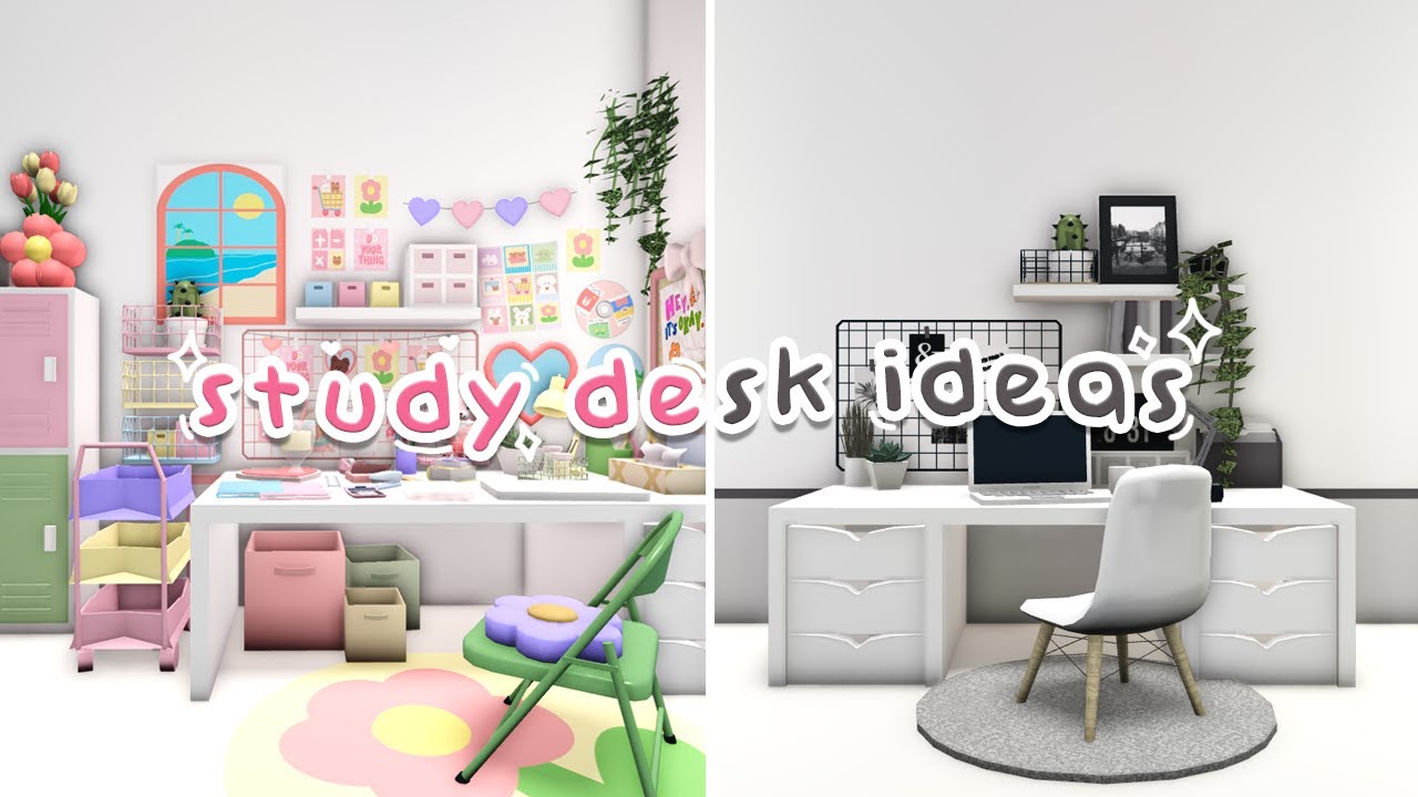 Bloxburg : Study Desk Ideas | New Items Update | Pastel Danish & Minimalist Design
