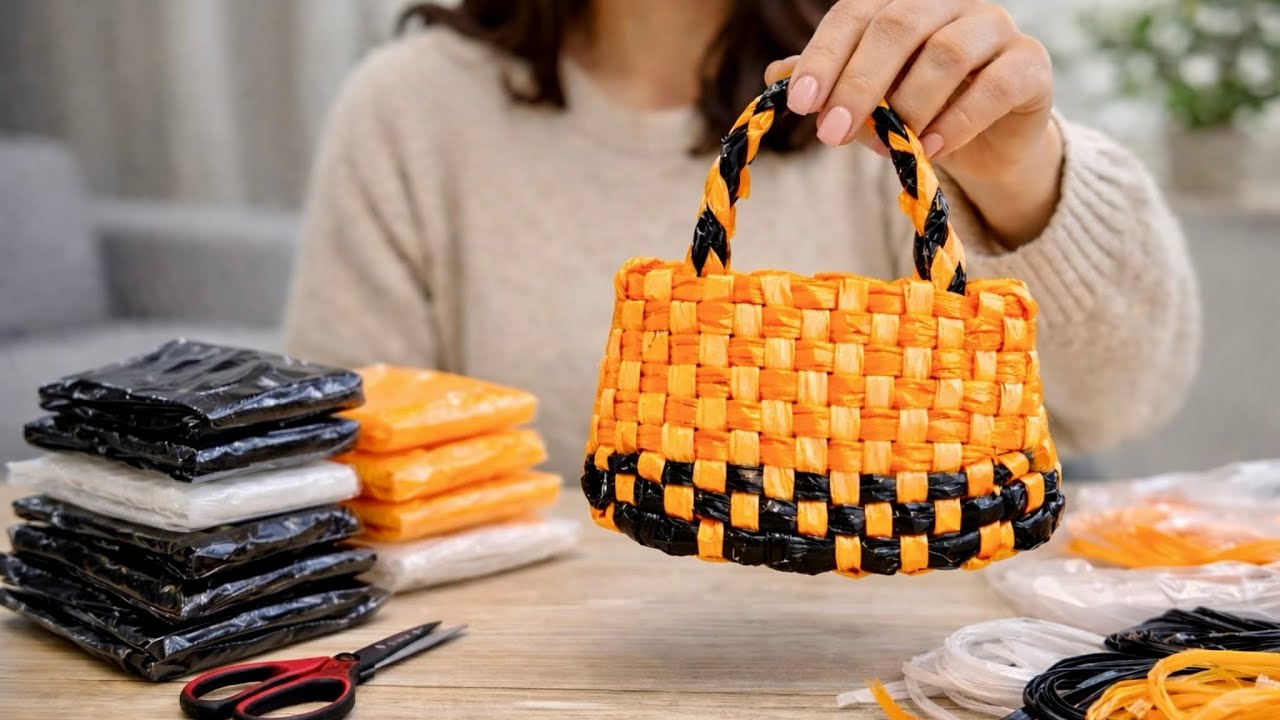 Making a Stylish Bag Using Only Recycled Plastic | Simple Recycling😍♻️