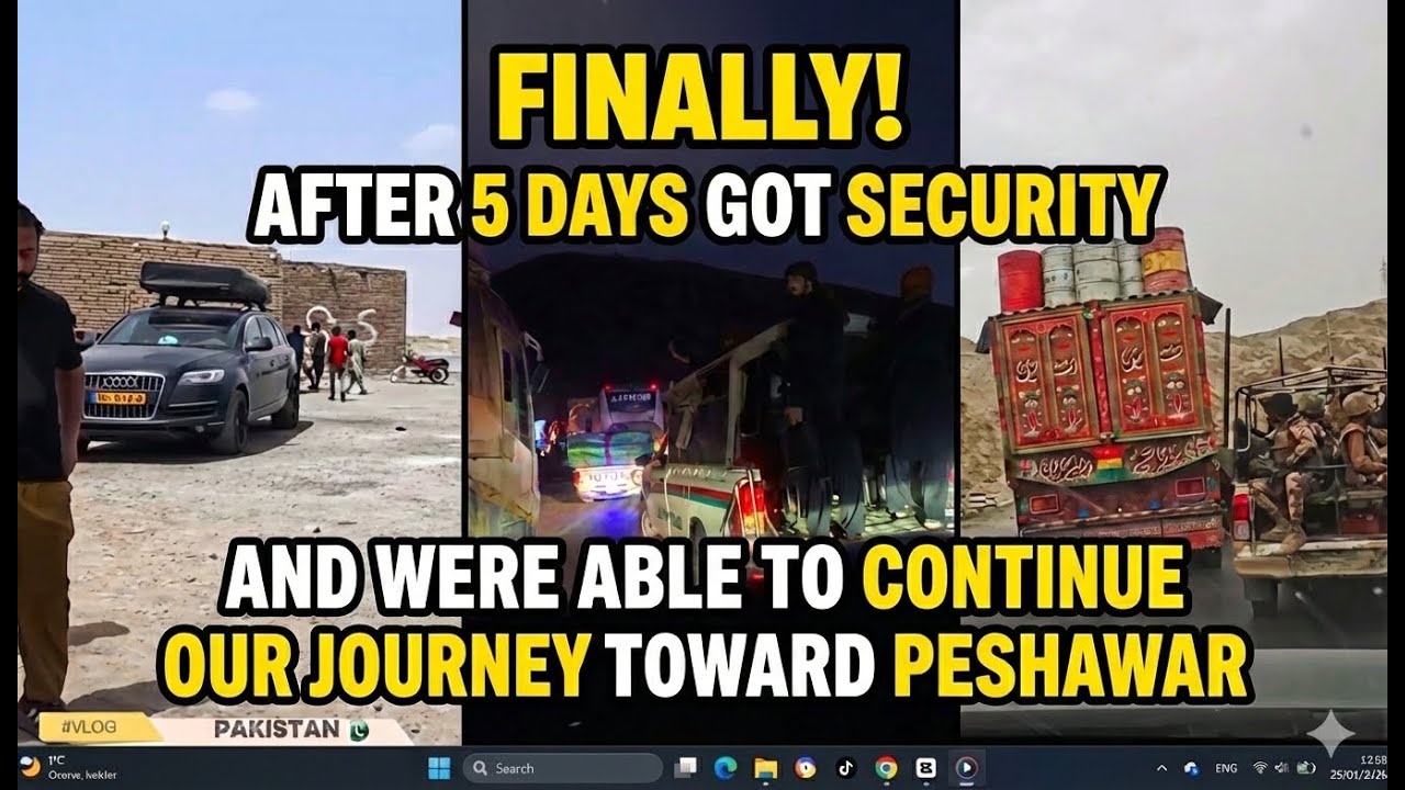 Finally left Taftan Border To Peshawar with Police security ( Europe To Pakistan by Road.