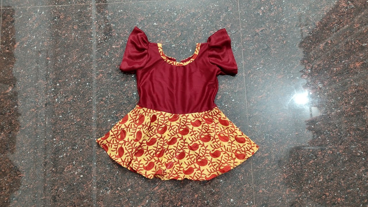 Very Easy and Simple umbrella cut cute baby frock cutting and stitching in kannada