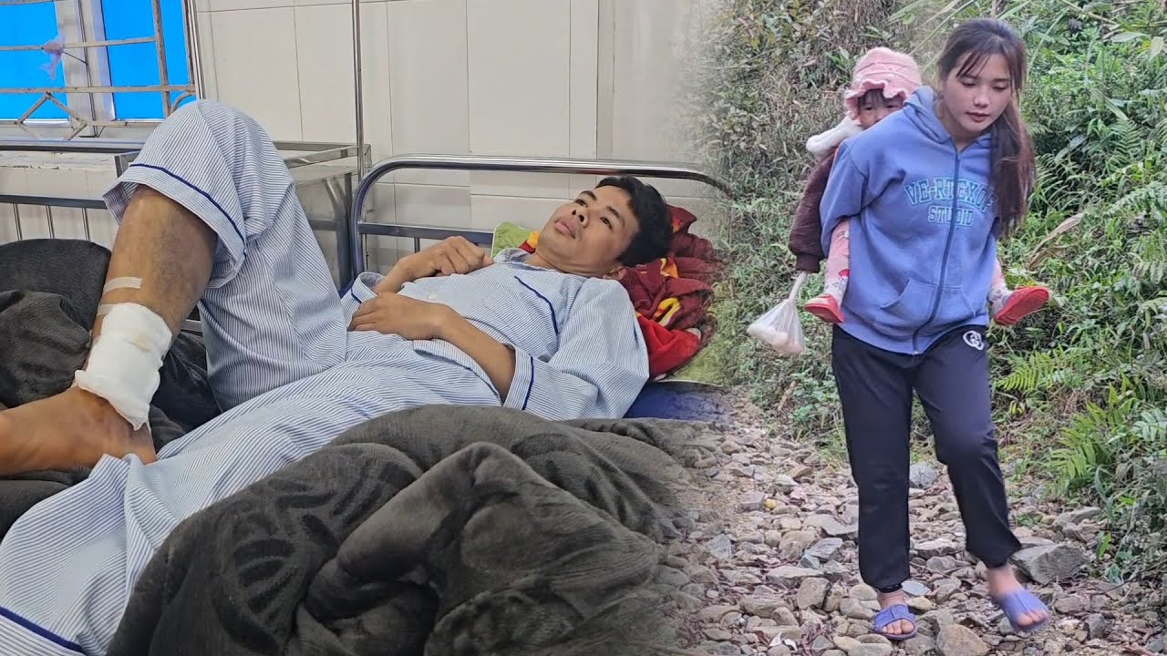 Full video of the engineer having leg surgery, and the mother and daughter taking care of him