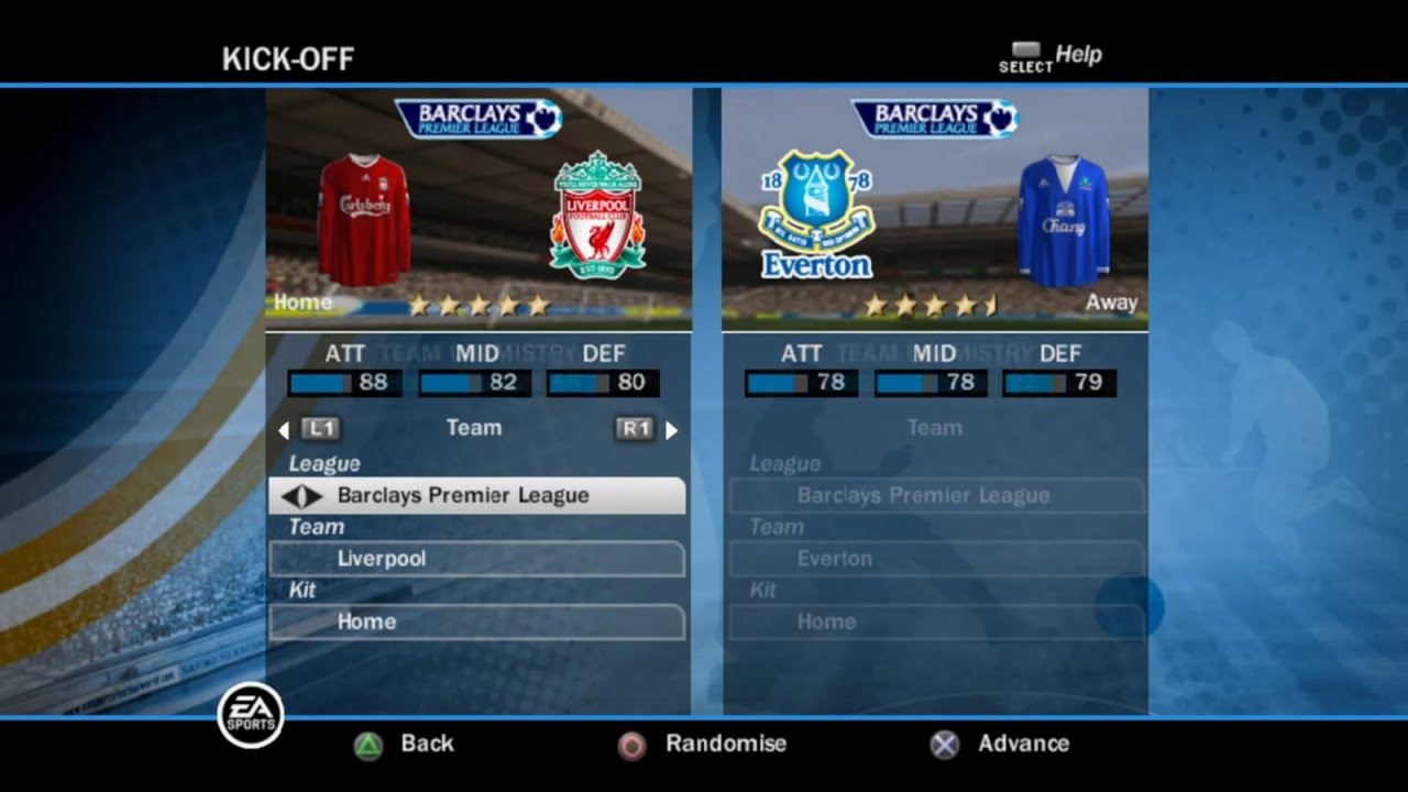 Игровой процесс FIFA 10 (PS2) — «Ливерпуль» против «Эвертона»