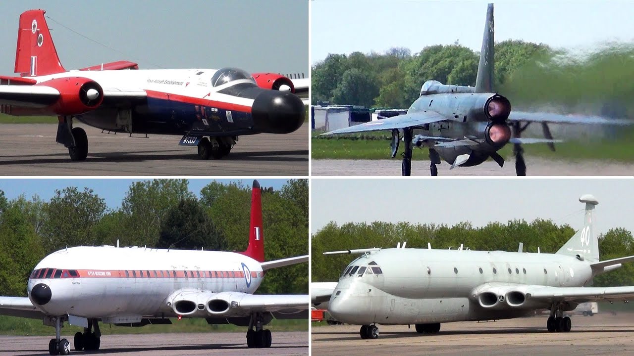🇬🇧 Rarely Seen Cold War Era Vintage Jets Burn Down The Runway