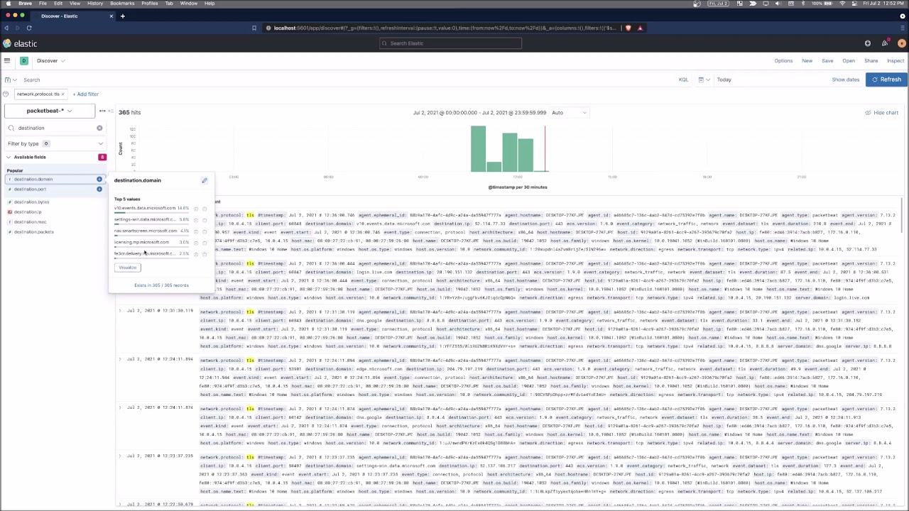 Поиск угроз с помощью Elastic Stack | 7. Использование Kibana для исследования и визуализации данных