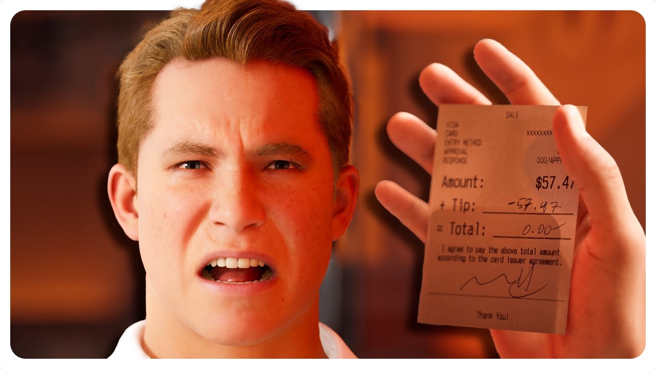 Can You Leave a NEGATIVE Tip? | Unreal Engine Comedy Re-creation. 2024 (4K)