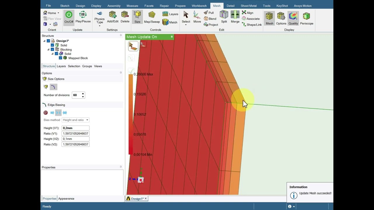 Урок 1. Создание структурированной гексаэдрической сетки в Ansys SpaceClaim