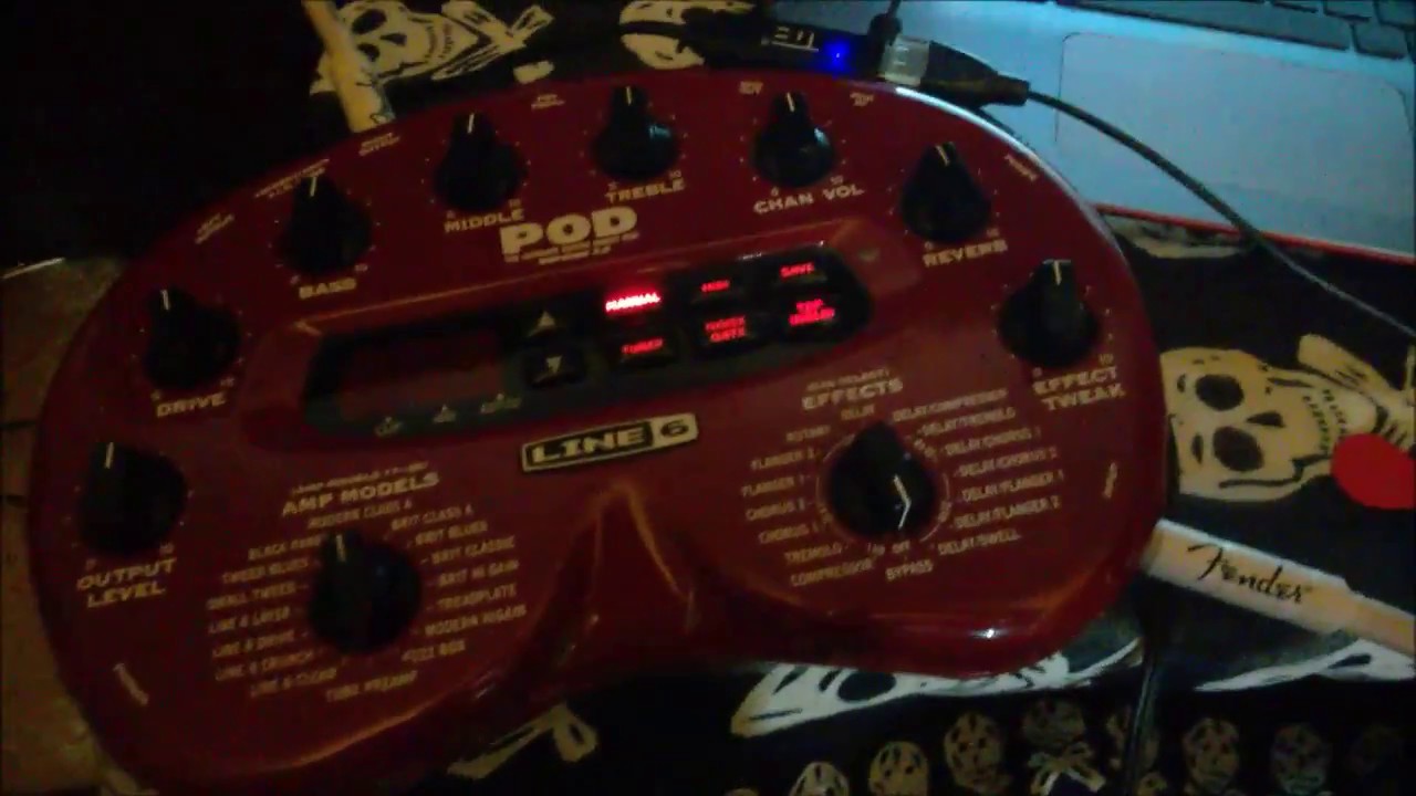Line 6 POD 2 Guitar F/X Pedal, MIDI Control with Pure Data & TouchOSC