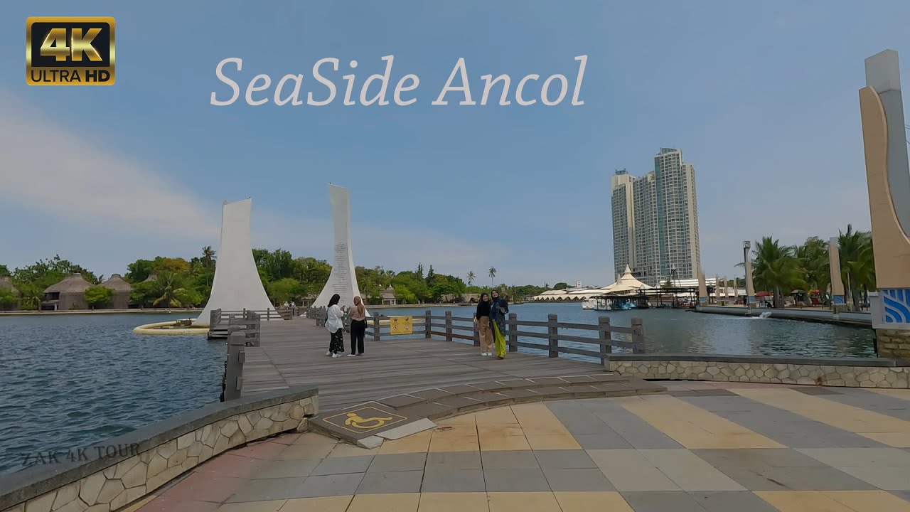 4K Virtual Walk around Ancol Seaside Jakarta | Dancing Fountain | Indonesia | Tourist Attraction!!