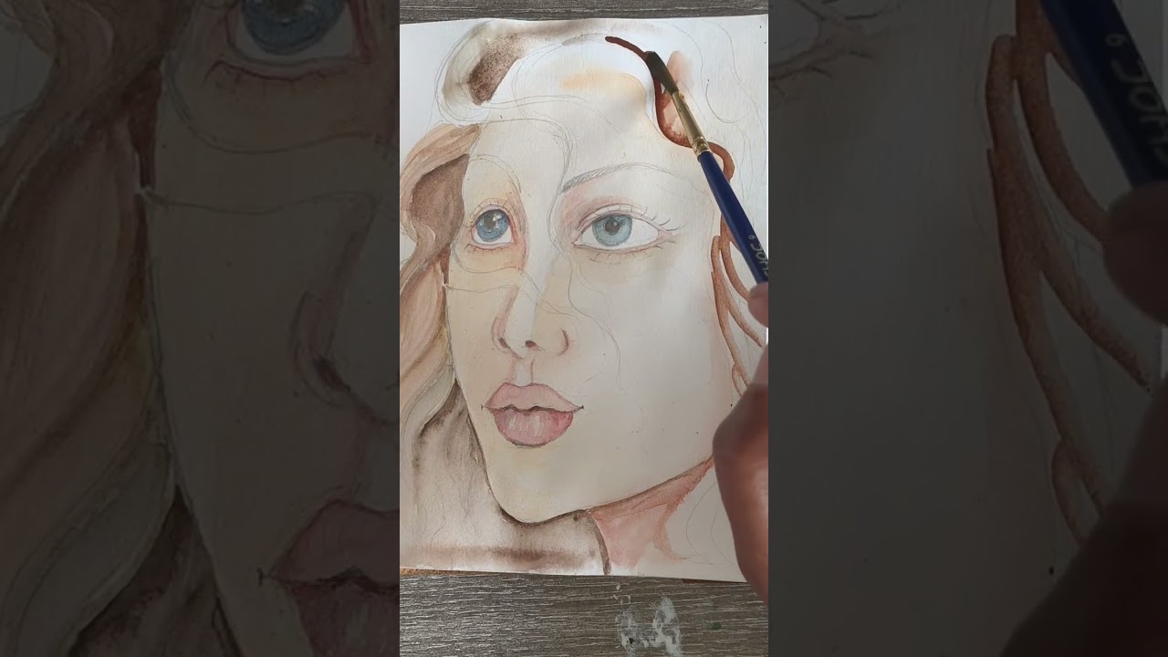 Water colour painting Nirmala arthouse Beautiful girl 