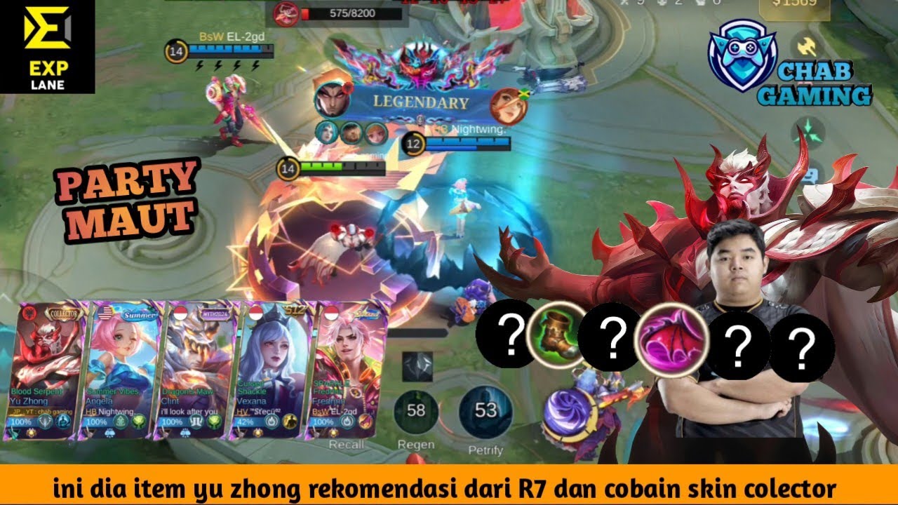 Game play yu zhong pakek item saran dari R7 | cobain skin colector jadul | mabar maut #mobilelegends