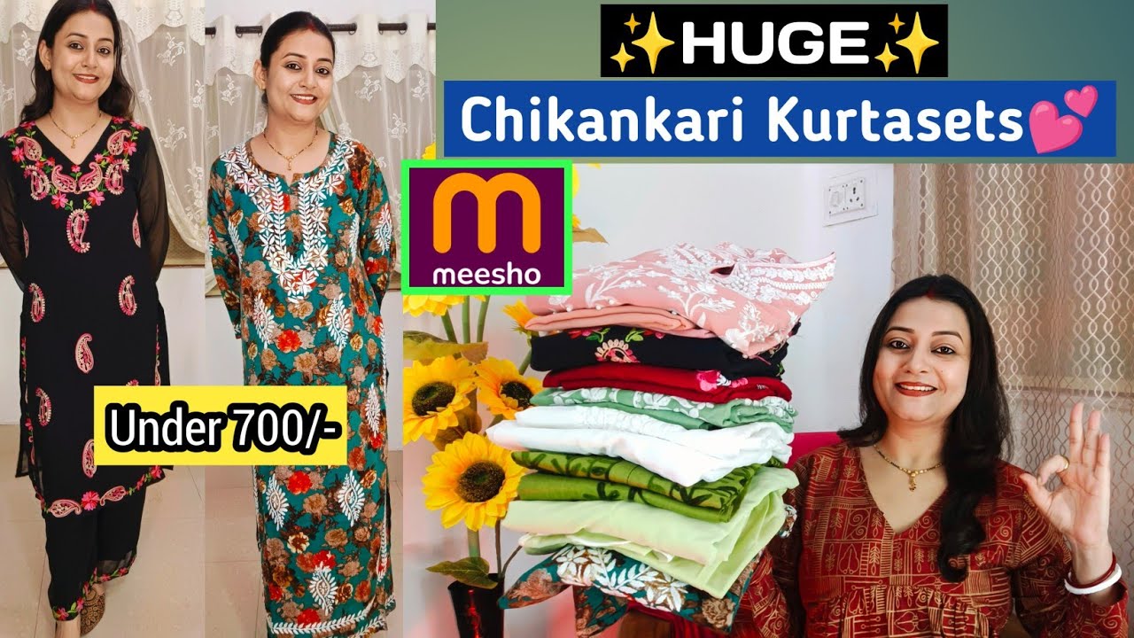 *HUGE* Meesho Chikankari Kurtasets💕Kurta Set with Dupatta Haul💥Embroidered Kurtasets Meesho✅