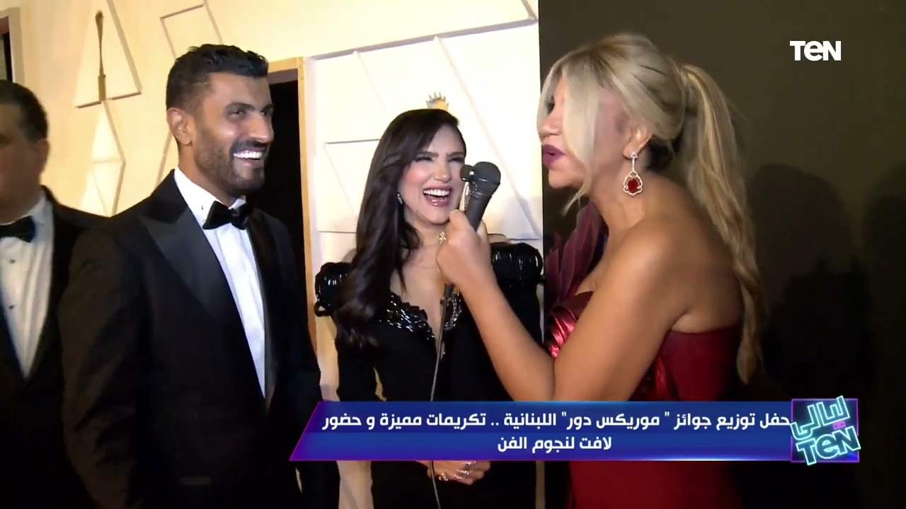 المخرج محمد سامي وزوجته الفنانة مي عمر من حفل توزيع جوائز 