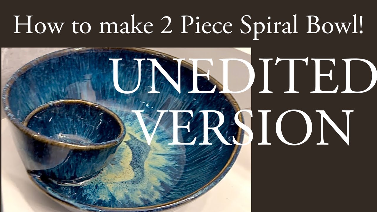 How to make this gorgeous spiral CHIP N DIP Bowl-UNEDITED-MORE DETAILS #pottery #ceramics #asmr