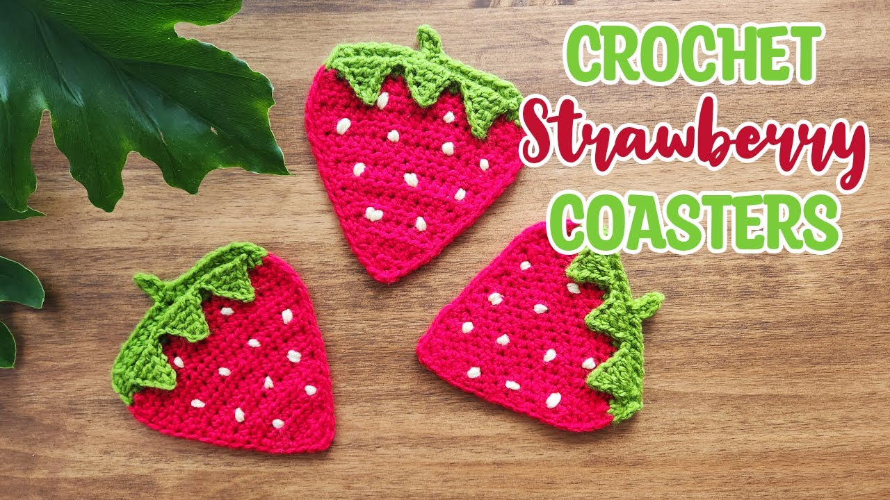 Crochet Strawberry Coaster | Crochet Tutorial