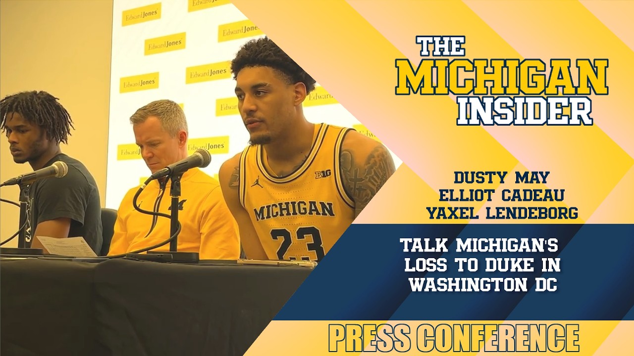 Dusty May, Yaxel Lendeborg, Morez Johnson Jr. talk Michigan's loss to Duke in Washington D.C.
