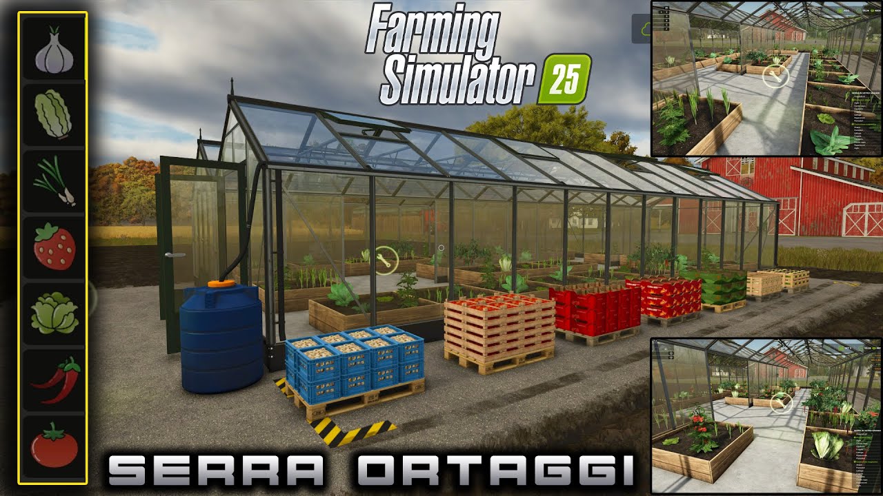 Farming Simulator25|GUIDA SERRA ORTAGGI aglio cavolo cipollotto fragole lattuga peperoncini pomodori