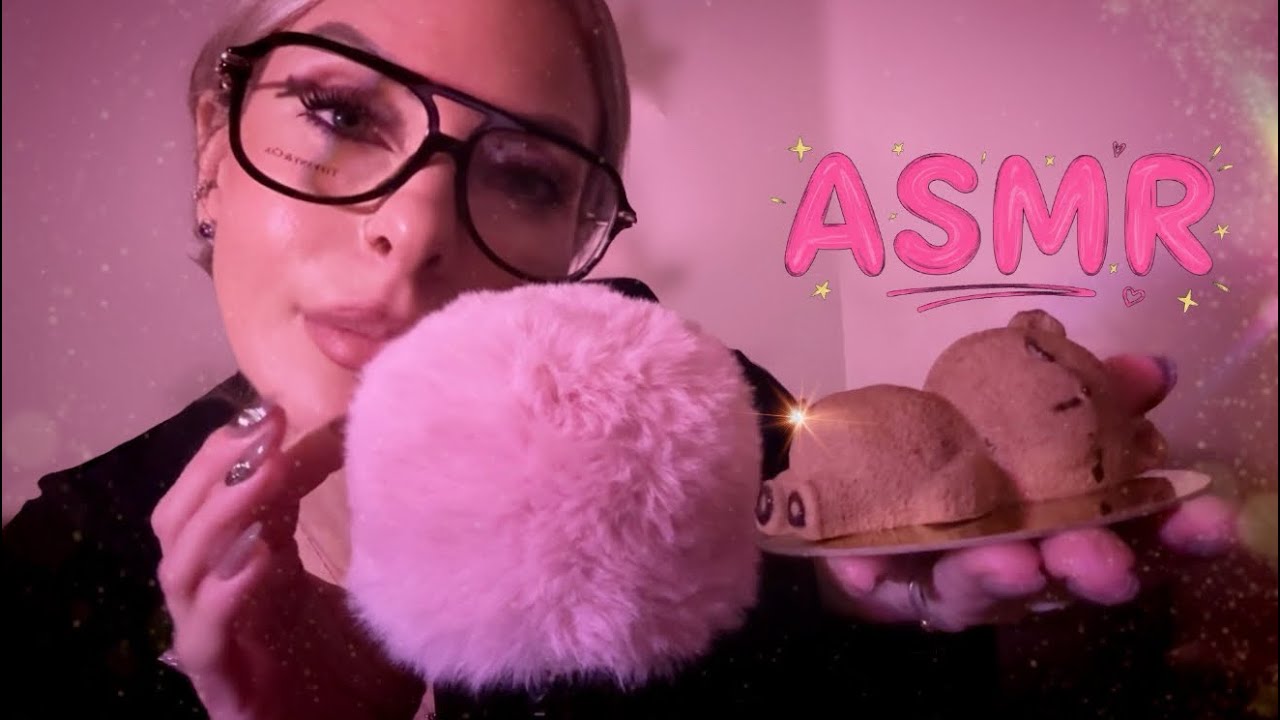ASMR Clicky Whisper Eating Viral BEAR Pastries Over Explaining & Tracing  Part 2