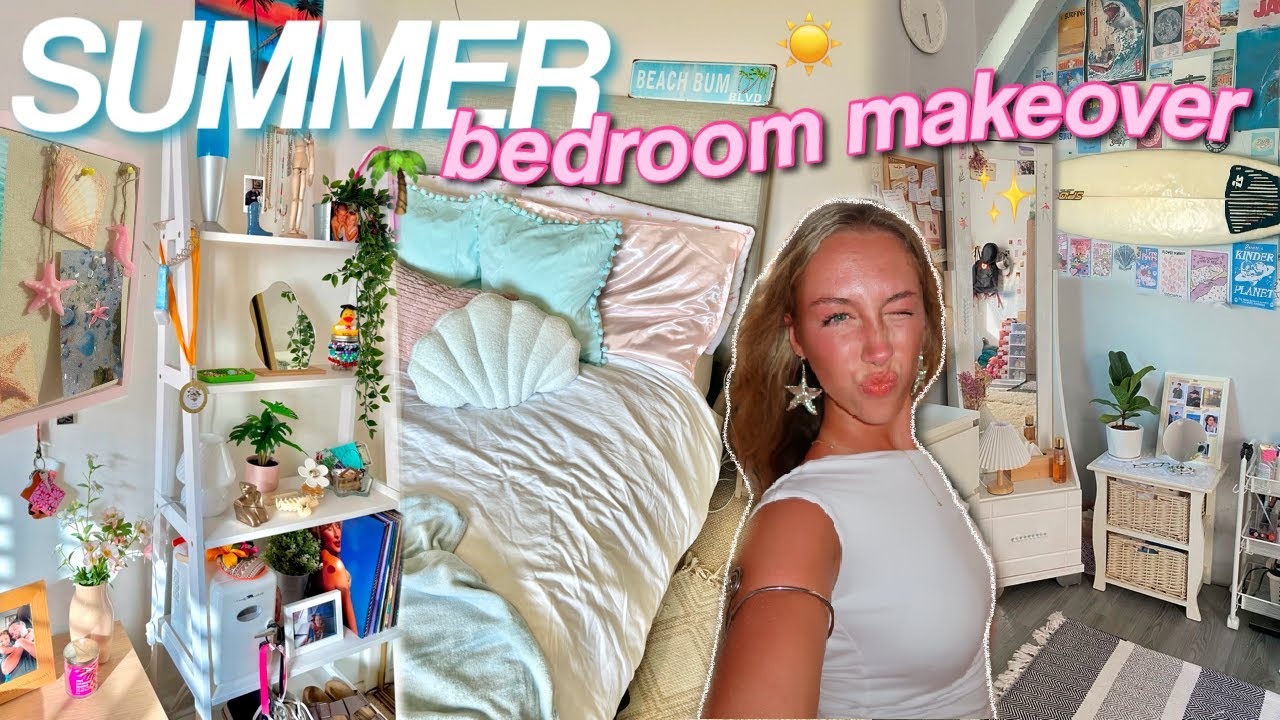 AFFORDABLE COASTAL SUMMER BEDROOM TRANSFORMATION! *pinterest inspired*