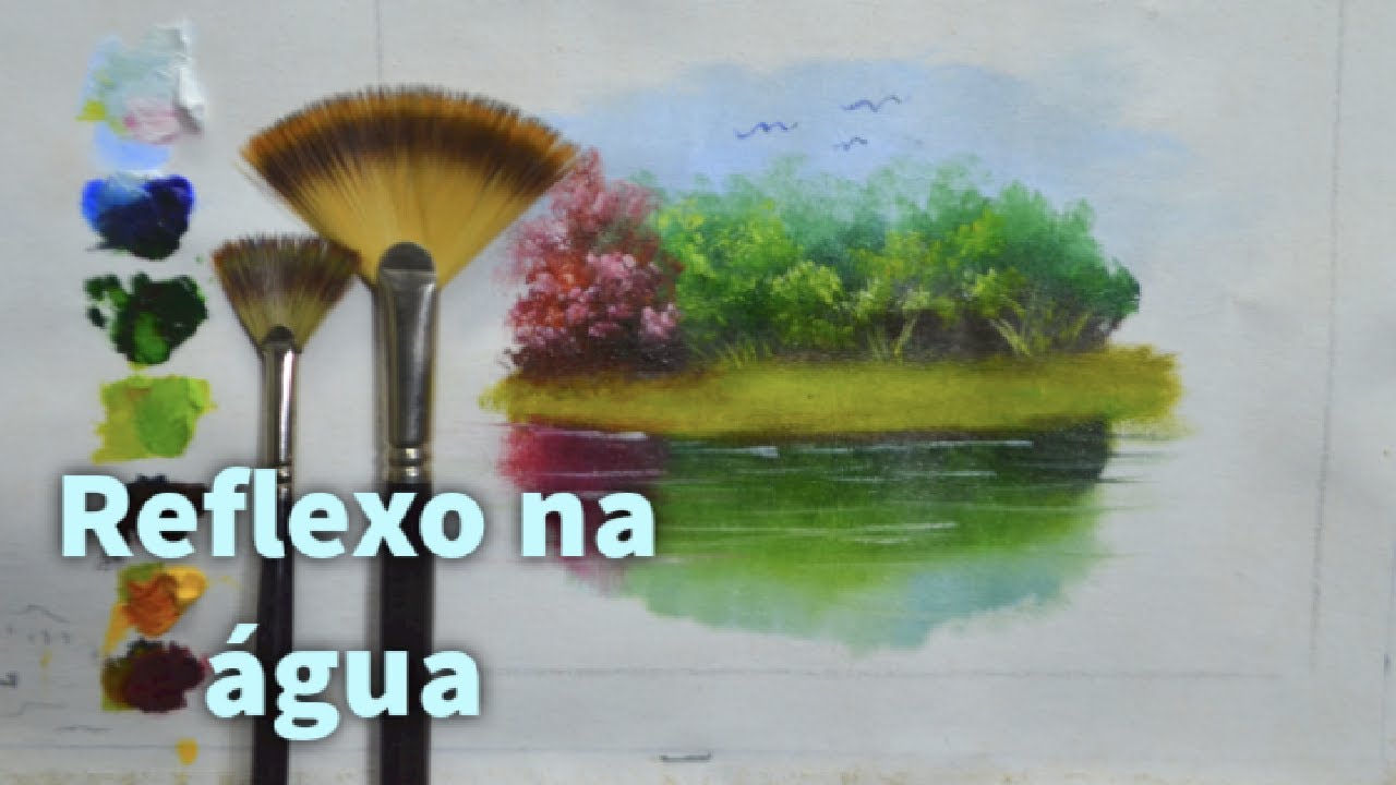 Como pintar reflexo na água | pintura em tela para iniciantes | pintura a óleo
