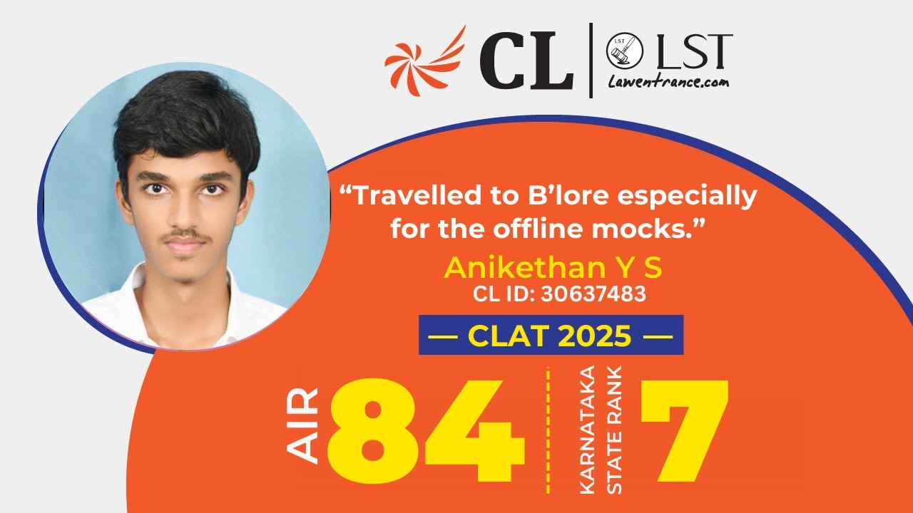 Chat with CLAT 2025 Topper Anikethan YS - AIR 84 | Karnataka State Rank 7 | CLAT 2025 Results