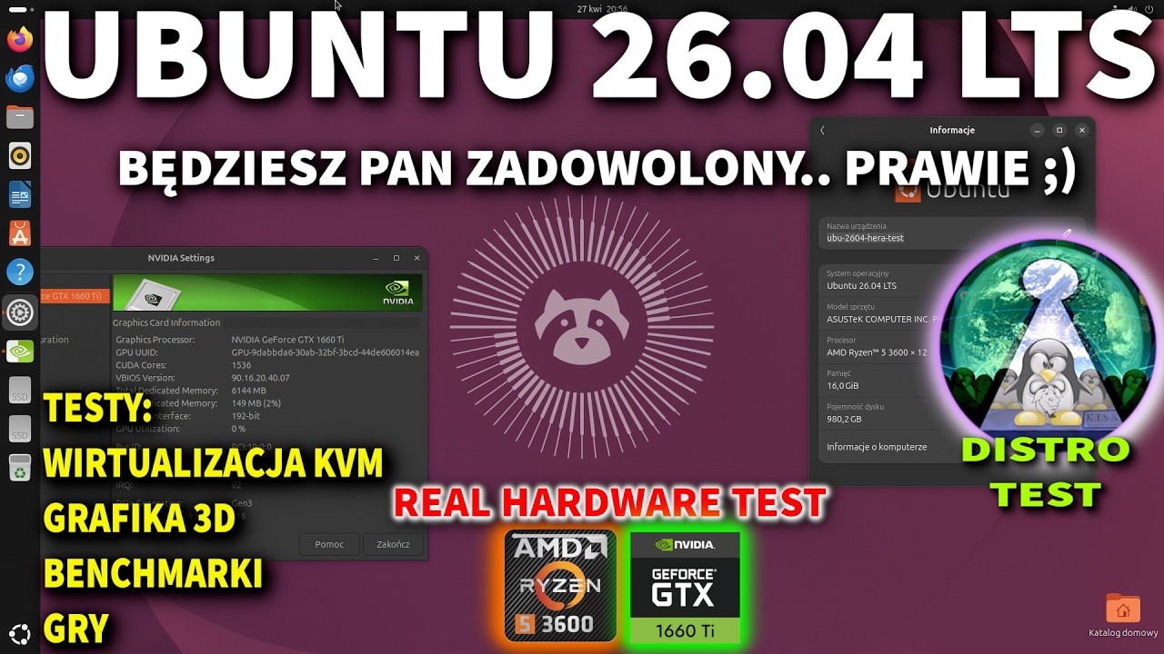 Dlaczego uważam że Linux Ubuntu 26.04 LTS to dobry zamiennik Windows 10/11?  REAL HARDWARE NVIDIA.