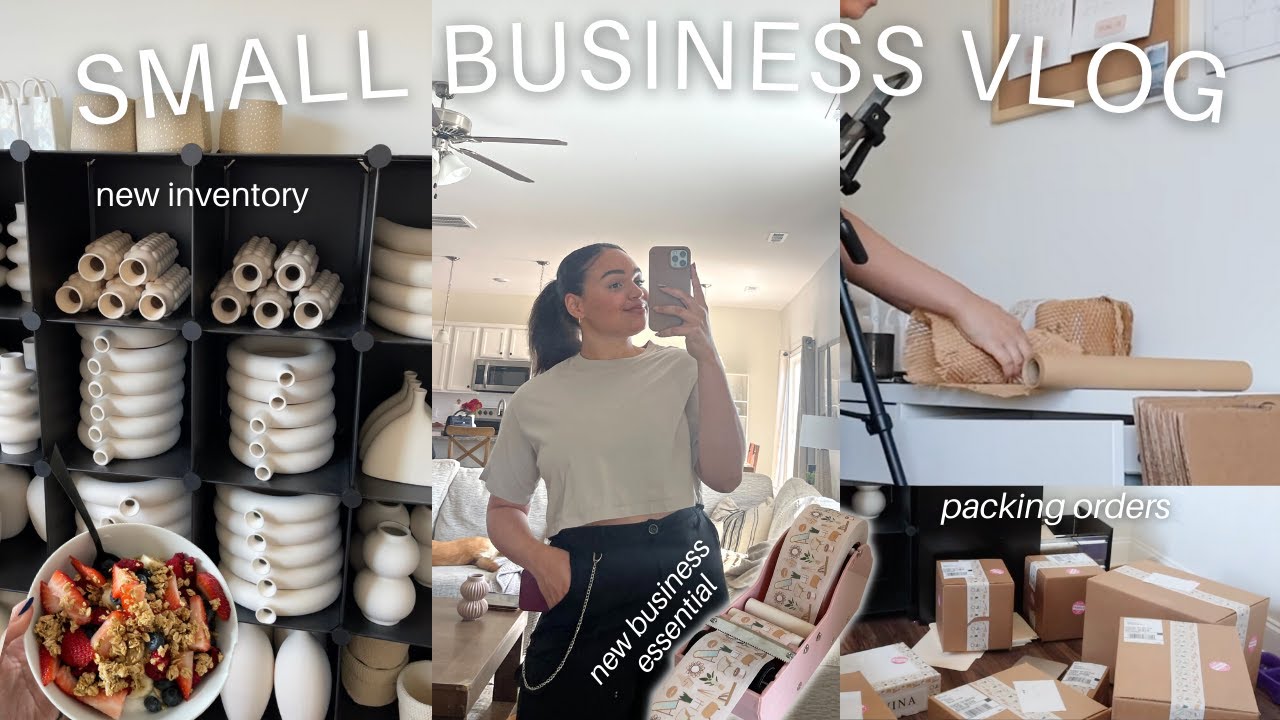 SMALL BUSINESS VLOG // Day in the life, packing orders, new small business essential + new inventory