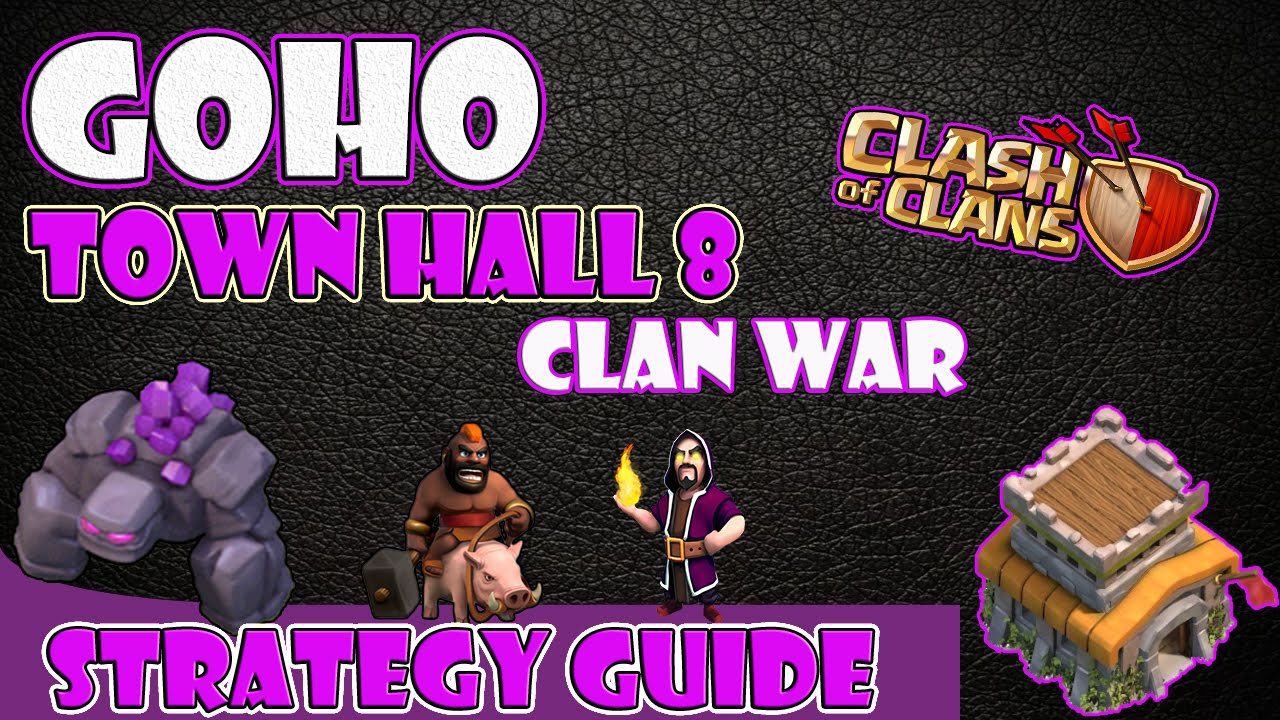 TH8 GoHo Clan War 3 star (GoHog) Attack Strategy - Clash of Clans (Golem, Wizards, & Hog Riders)