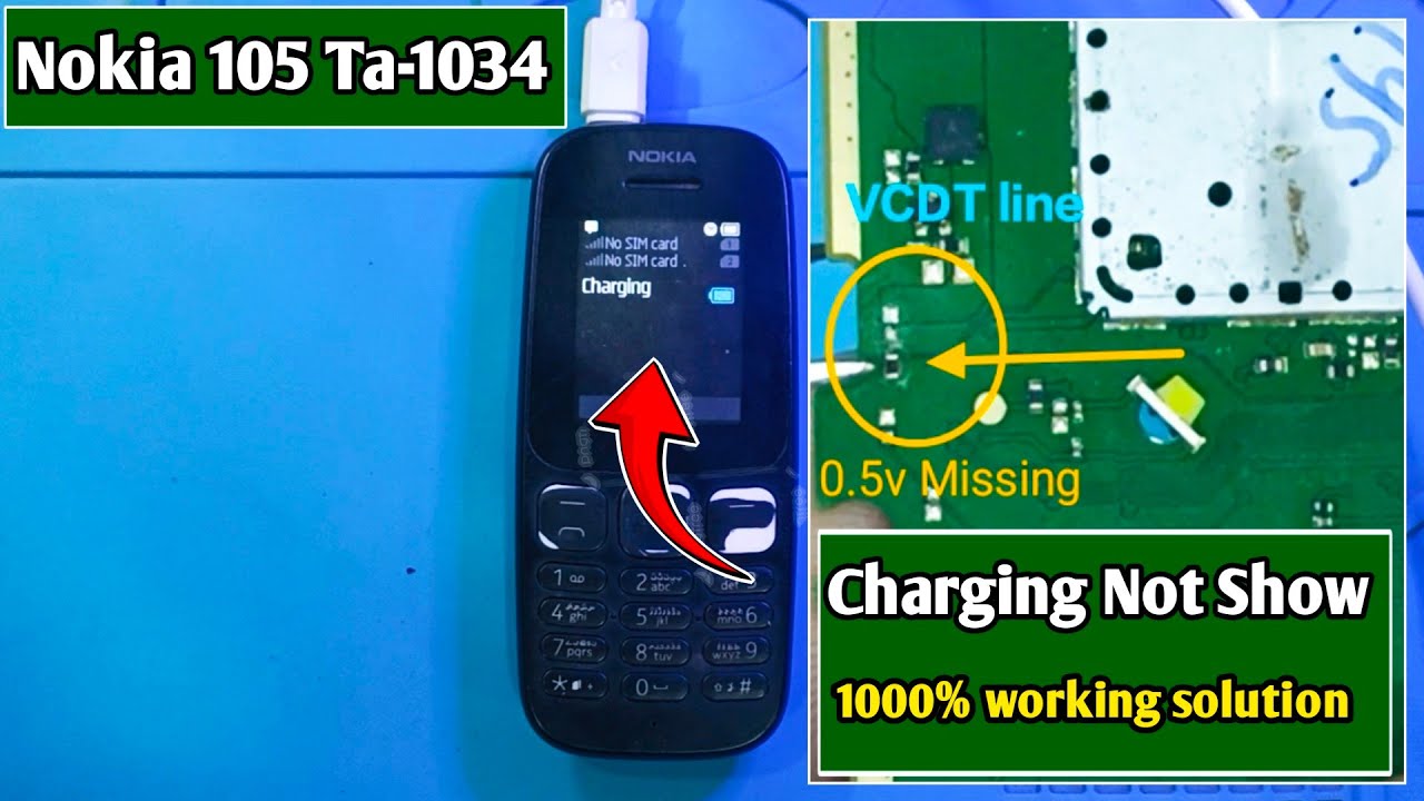 Nokia 105 New Ta-1034 Charging Not Show | Nokia 105 Charging Jumper Ways | 0.5v missing