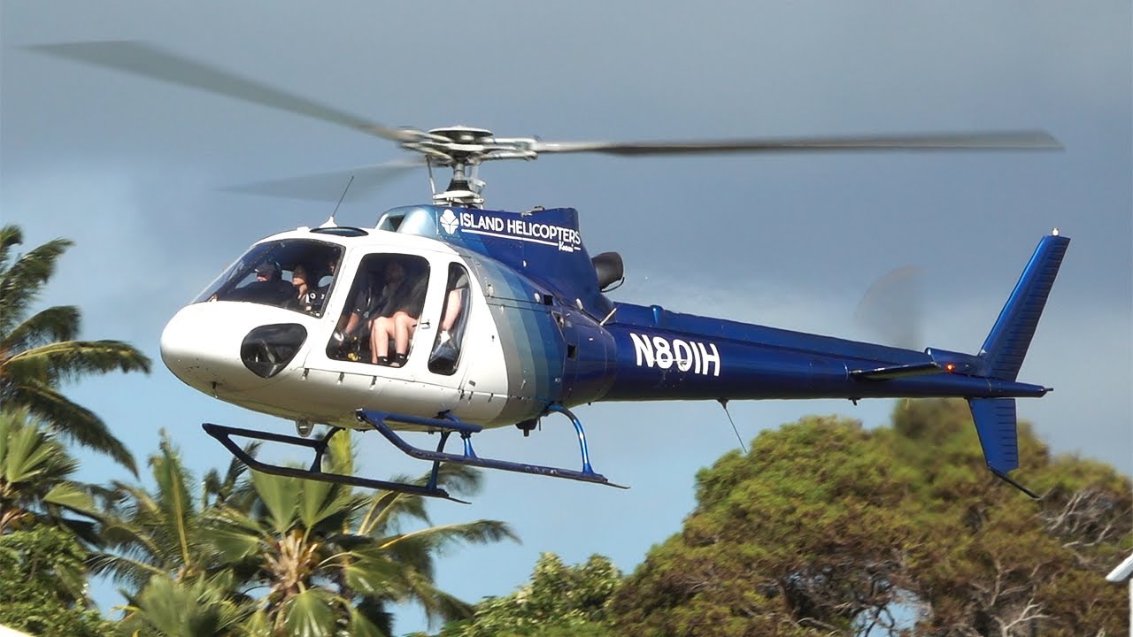 Airbus Helicopters H125 takeoff landing at Lihue Hawa&iuml; | #helicopter