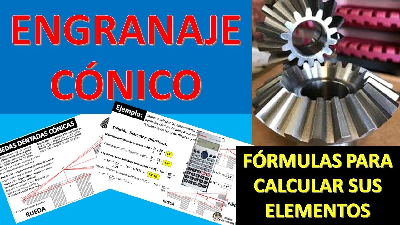 ENGRANAJES CÓNICOS RECTOS                        / Sus elementos /  Fórmulas  / Ejemplo con cálculos