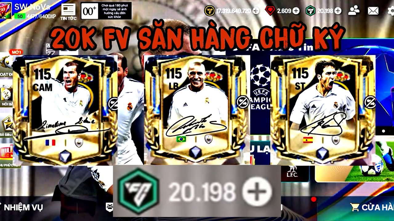 Tiêu 20K FV Săn Zidane,Raul Và Calos