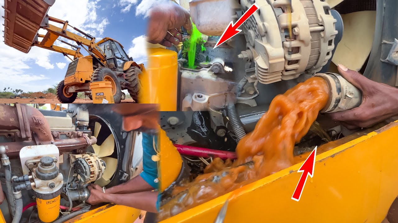 JCB 3DX Radiator Cleaning Coolant Oil Change and Air Lock Remove | Jcb Workshop