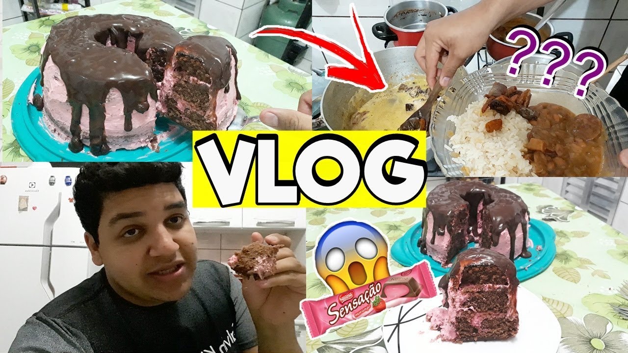 FIZ BOLO DE CHOCOLATE SENSAÇÃO MUITO FOFINHO + NOSSO ALMOÇO DE UM DIA COMUM