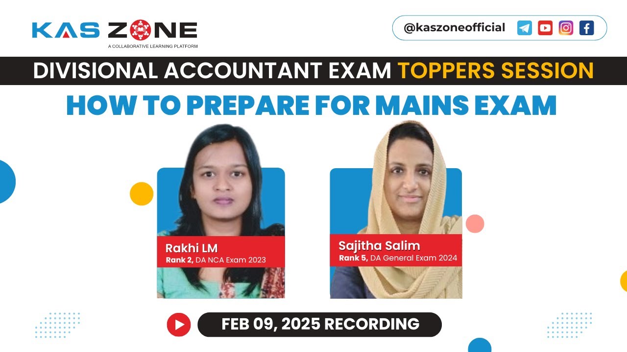 Divisional Accountant Exam Toppers Session | How to Prepare for Mains Exam | KAS Zone
